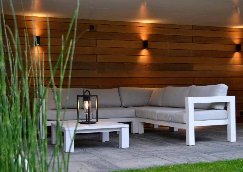 Lucide ZORA-LED - Wall spotlight Outdoor - LED Dim. - GU10 - 2x5W 3000K - IP44 - Black - ambiance 2
